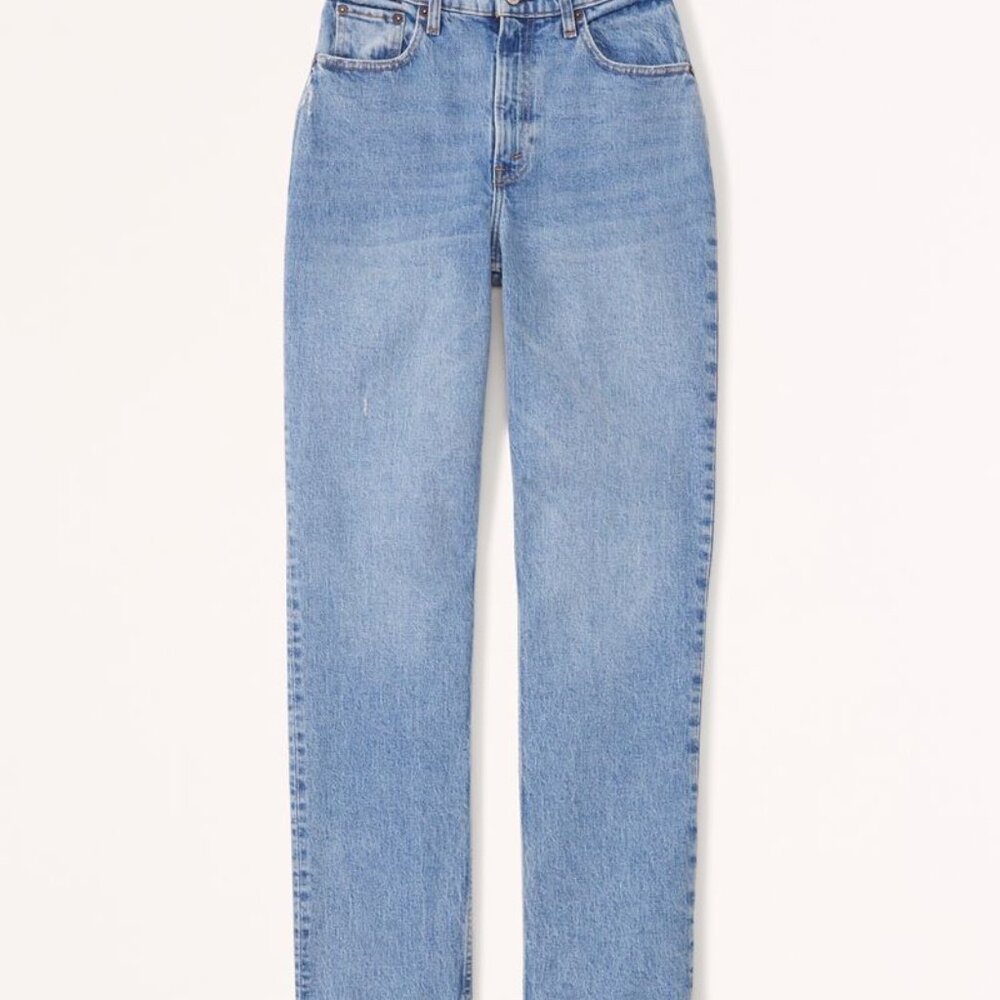 Abercrombie & Fitch Curve Love Ultra High Rise 90s Straight Jeans